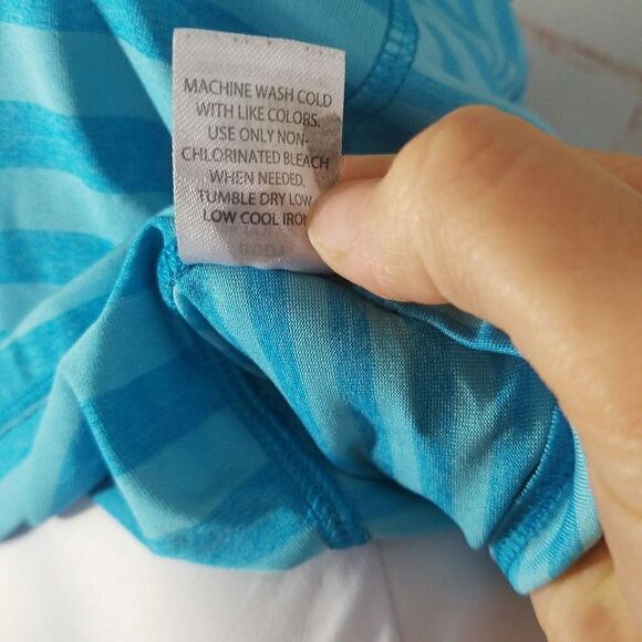 5/$25 Marika tek blue stripe tank large - Picture 7 of 7